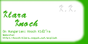 klara knoch business card
